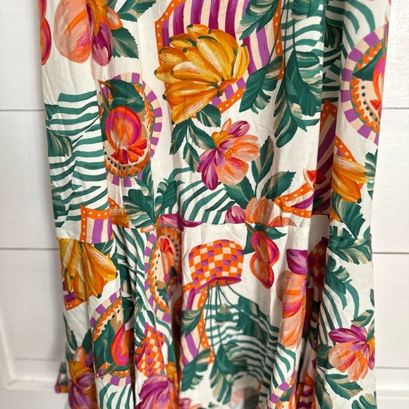 NWT PAPER HEART Fruit print open tie back spaghetti strap maxi dress XL - Picture 2 of 11